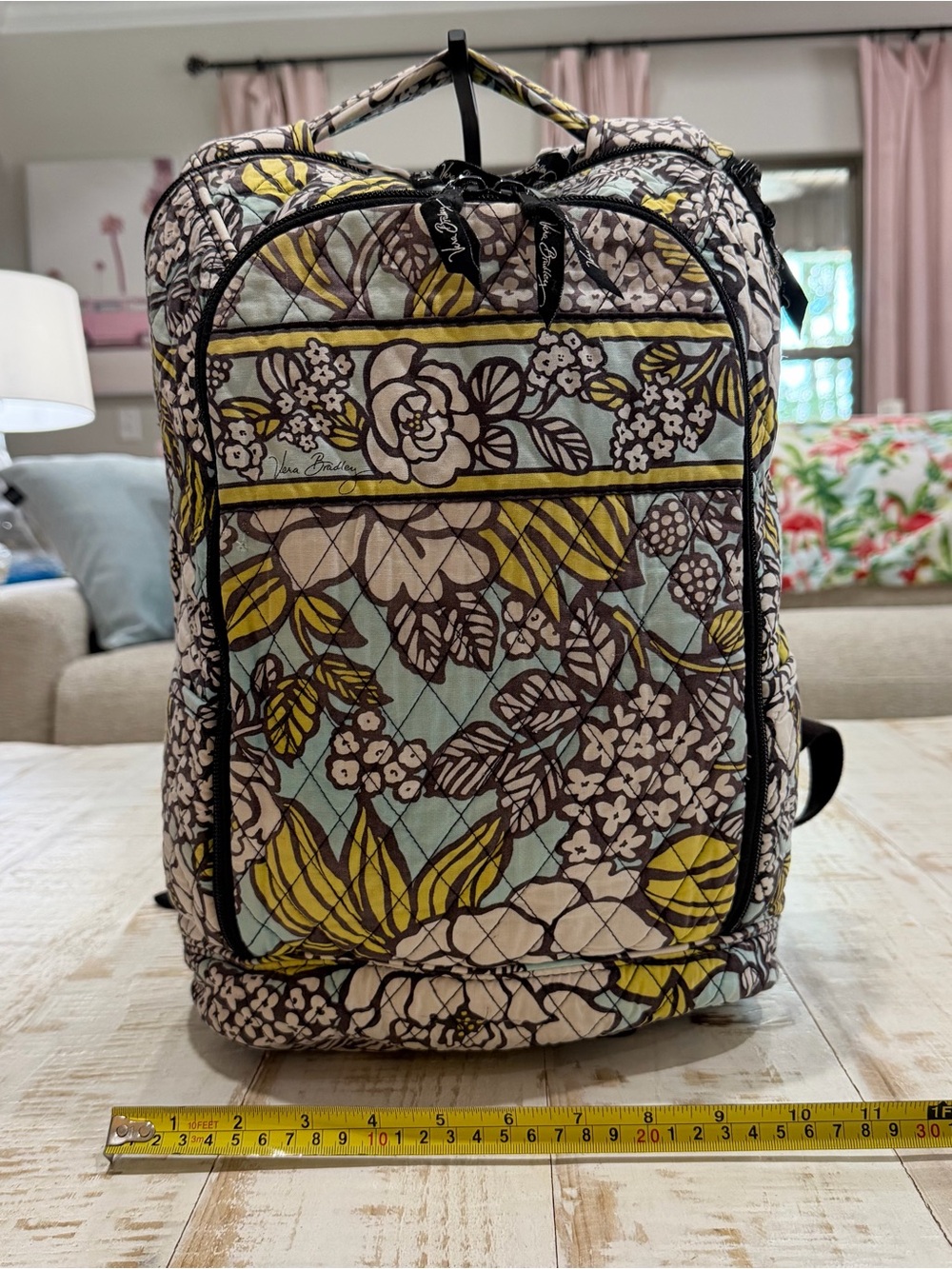 Vera Bradley Backpack Campus Tech Laptop Island Blooms Retired Floral Turquoise